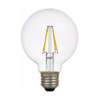 Sylvania 74587 Ultra LED Bulb, Globe, G25 Lamp, E26 Lamp Base, Dimmable, Clear, Warm White Light, 2700 K Color Temp