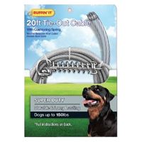 RuffinIt 29620 Cable Tie-Out, Super-Duty, Swivel Snap End, 20 ft, Steel, Clear, For: Dogs up to 150 lb 