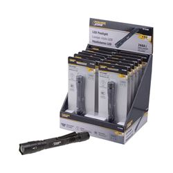 PowerZone F12001 Penlight, AAA Battery, AAA Battery, LED Lamp, 150 Lumens, 60 m Beam Distance, 1 hrs Run Time, Black 12 Pack 