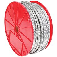 BARON 695945 Cable, 1/8 to 3/16 in Dia, 250 ft L, Galvanized/Vinyl-Coated 