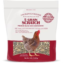 Pecking Order 009352 Five-Grain Scratch with Boonworms, 12 lb Bag 