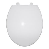ProSource Q-328-WH Toilet Seat, Round, Polypropylene, White, Plastic Hinge