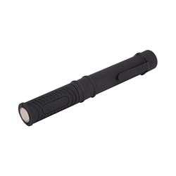 PowerZone 18101020 Pocket Flashlight, AAA Battery, LED Lamp, 130 Lumens, 8 m Beam Distance, 4 hrs Run Time, Black 12 Pack 
