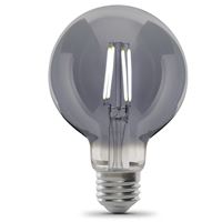 Feit Electric G25/SMK/VG/LED Filament LED Bulb, Globe, G25 Lamp, 25 W Equivalent, E26 Lamp Base, Dimmable, Smoke 4 Pack 