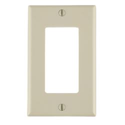 Decora 80401-T Wallplate, 4-1/2 in L, 2-3/4 in W, 1 -Gang, Thermoset Plastic, Light Almond, Smooth 