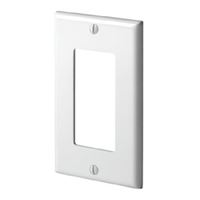 Decora 80401-W Wallplate, 4-1/2 in L, 2-3/4 in W, 1 -Gang, Thermoset Plastic, White, Smooth 
