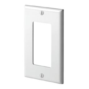 Leviton 80401-W Wallplate, 4-1/2 in L, 2-3/4 in W, 1-Gang, Thermoset Plastic, White, Smooth