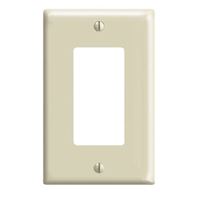 Decora 80601-I Wallplate, 4.88 in L, 3.13 in W, 1 -Gang, Thermoset Plastic, Ivory, Smooth 