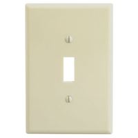 Leviton 86101 Wallplate, 3-1/2 in L, 5-1/4 in W, 1 -Gang, Thermoset Plastic, Ivory, Smooth 