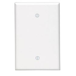 Leviton 86114 Blank Wallplate, 3-1/2 in L, 5-1/4 in W, 1/4 in Thick, 1 -Gang, Thermoset Plastic, Ivory, Smooth 