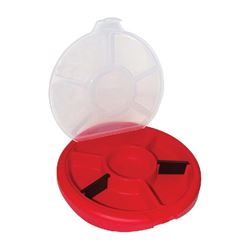Bucket Boss 10010 Bucket Seat, Plastic, Red, 12-1/4 in Dia x 1-1/2 in H Outside, 6-Compartment 