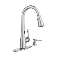 Moen Ridgedale Series 87340ESRS Pull-Down Faucet, 1.5 gpm, 1-Faucet Handle, Metal, Stainless, Countertop, Sink Mounting 