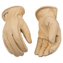 Kinco 98-XL Drivers Gloves, Mens, XL, Keystone Thumb, Shirred Elastic Cuff, Cowhide Leather, Tan 