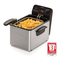 Presto ProFry Series 05461 Electric Deep Fryer, 8 Cup Food, 2.8 L Oil Capacity, 1800 W, Adjustable Thermostat Control