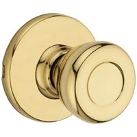 Kwikset 200T 3 RCAL RCS V1 Passage Knob, Zinc, Polished Brass, 2-3/8, 2-3/4 in Backset, 1-3/4 to 1-3/8 in Thick Door 