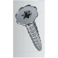 Rock-On 23316 Screw, #9 Thread, 1-5/8 in L, High-Low, Serrated Thread, Star Drive, Sharp Point, Steel, Climacoat 