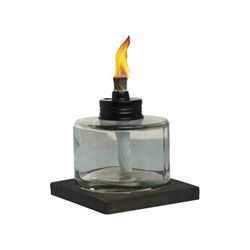 Tiki 1117025 Votive Tabletop Torch, 4 in H, Glass, Brown/Clear 