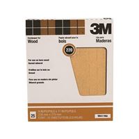 3M 99411NA Sandpaper, 11 in L, 9 in W, Extra Fine, 220 Grit, Garnet Abrasive, Paper Backing 