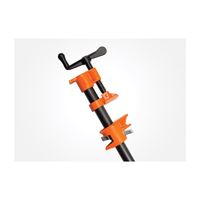 PONY 50 Pipe Clamp Fixture, Clamping Range: 3/4 in, Crank Handle, Steel, Black/Orange 