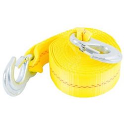 Keeper 89815 Tow Strap, 12,000 lb Rope, 5000 lb Vehicle, 2 in W, 15 ft L, Hook End, Polyester, Yellow 5 Pack 