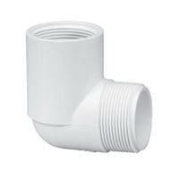 LASCO 412007BC Street Pipe Elbow, 3/4 in, MPT x FPT, 90 deg Angle, PVC, White, SCH 40 Schedule