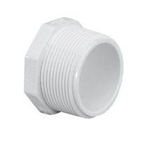 LASCO 450015BC Pipe Plug, 1-1/2 in, MPT, PVC, White, SCH 40 Schedule 