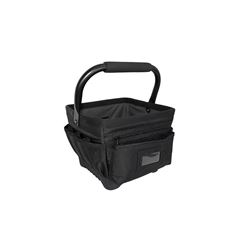 Bucket Boss Professional Series 74012 Tool Tote, 11 in W, 11 in D, 10 in H, 20-Pocket, Poly Fabric, Black 