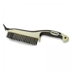 HYDE MAXXGRIP PRO 46834 Wire Brush with Scraper, 6 in L Brush, 1 in W Brush, HCS Bristle, 1-1/8 in L Trim 
