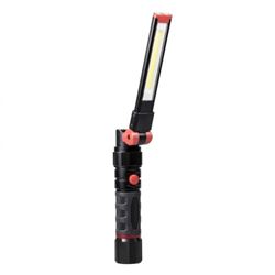 Dorcy 41-4350 Foldable Flashlight, AAA Battery, Alkaline Battery, LED Lamp, 500 Lumens, 20 m Beam Distance, Black/Red 