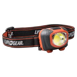 Life+Gear 41-3765 Headlamp, AAA Battery, Alkaline Battery, LED Lamp, 260, 3 hr Run Time, Black/Red 