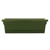 Southern Patio Rolled Rim WB2412OG Window Box Planter, 8 in W, 23-3/4 in D, Dynamic Design, Polyresin, Olive Green 