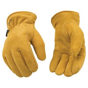 Kinco 81-M Driver Gloves, Men's, M, Keystone Thumb, Easy-On Cuff, Grain Buffalo Leather, Gold