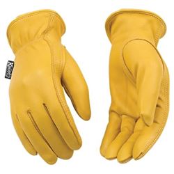 Kinco 90W-M Driver Gloves, Womens, M, Keystone Thumb, Easy-On Cuff, Grain Deerskin Leather, Gold 