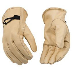 Kinco 99-L Driver Gloves, Mens, L, Keystone Thumb, Ball and Tape Cuff, Cowhide Leather, Tan 
