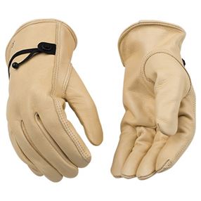 Kinco 99-L Driver Gloves, Men's, L, Keystone Thumb, Ball and Tape Cuff, Cowhide Leather, Tan