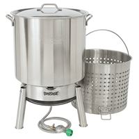 Bayou Classic KDS-182 Crawfish Cooker Kit, 21 in L, 21 in W, 85 qt Capacity, Stainless Steel 