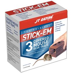 J.T. Eaton 144N Mouse Glue Trap, 6 in L, 3-1/2 in W, 2-1/2 in H, Glue Locking 