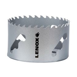 Lenox Speed Slot LXAH3334 Hole Saw, 3-3/4 in Dia, Carbide Cutting Edge, 3-1/2 in Pilot Drill 