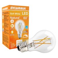 Sylvania 40700 LED Bulb, General Purpose, A19 Lamp, E26 Lamp Base, Dimmable, Soft White Light, 2700 K Color Temp, Pack of 6 