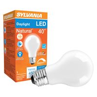 Sylvania 40725 LED Bulb, General Purpose, A19 Lamp, E26 Lamp Base, Dimmable, Daylight Light, 5000 K Color Temp, Pack of 12 
