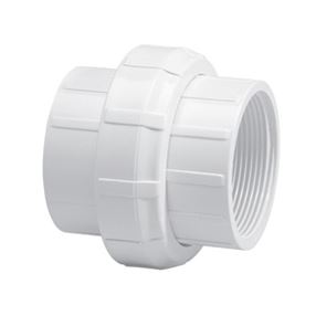 Xirtec 140 435910 Pipe Union with Buna O-Ring Seal, 1-1/2 in, FPT, PVC, White, SCH 40 Schedule, 150 psi Pressure
