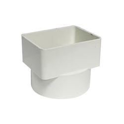 CANPLAS 414434BC Downspout Adapter, 3 x 4 in Connection, Hub, PVC, White 