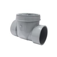 CANPLAS 223283W Backwater Valve, 3 in Connection, Hub, PVC 