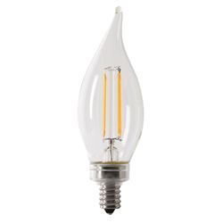 Feit Electric CFC60/950CA/FIL/6 LED Bulb, Decorative, Flame Tip Lamp, 60 W Equivalent, E12 Lamp Base, Dimmable, Pack of 4 