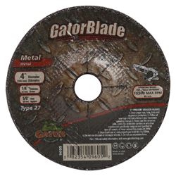 GatorBlade 9605 Cut-Off Wheel, 4 in Dia, 1/4 in Thick, 5/8 in Arbor, 24 Grit, Silicone Carbide Abrasive 