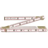 Crescent Lufkin Red End Series 1066DN Engineers Scale Rule, Regular, 1/10ths, 1/100ths, Feet Graduation, Wood, White 