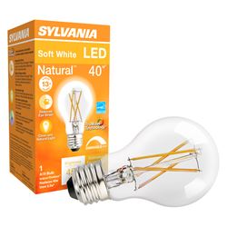 Sylvania 40699 LED Light Bulb, General Purpose, A19 Lamp, Dimmable, Clear, Soft White Light, 2700 K Color Temp 6 Pack 