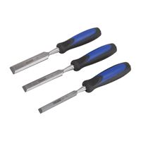 Vulcan JL-CH3PC Chisel Set with Striking Cap, 4-Piece, CRV, Polished, Blue and Black 