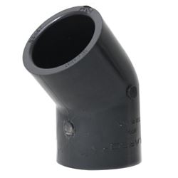 Thrifco Plumbing 8214026 Pipe Elbow, 1 in, Slip Joint, 45 deg Angle, PVC, SCH 80 Schedule 