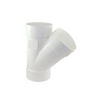 Canplas 414134BC Sewer Pipe Wye, 4 in, Hub, PVC, White, SDR 35 Schedule 